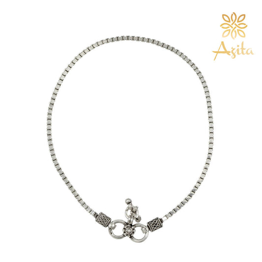 Azita 925 Sterling Silver Venetian Sleek Anklet/Payal For Women and Girls with Certificate of Authenticity and 925 Stamp.