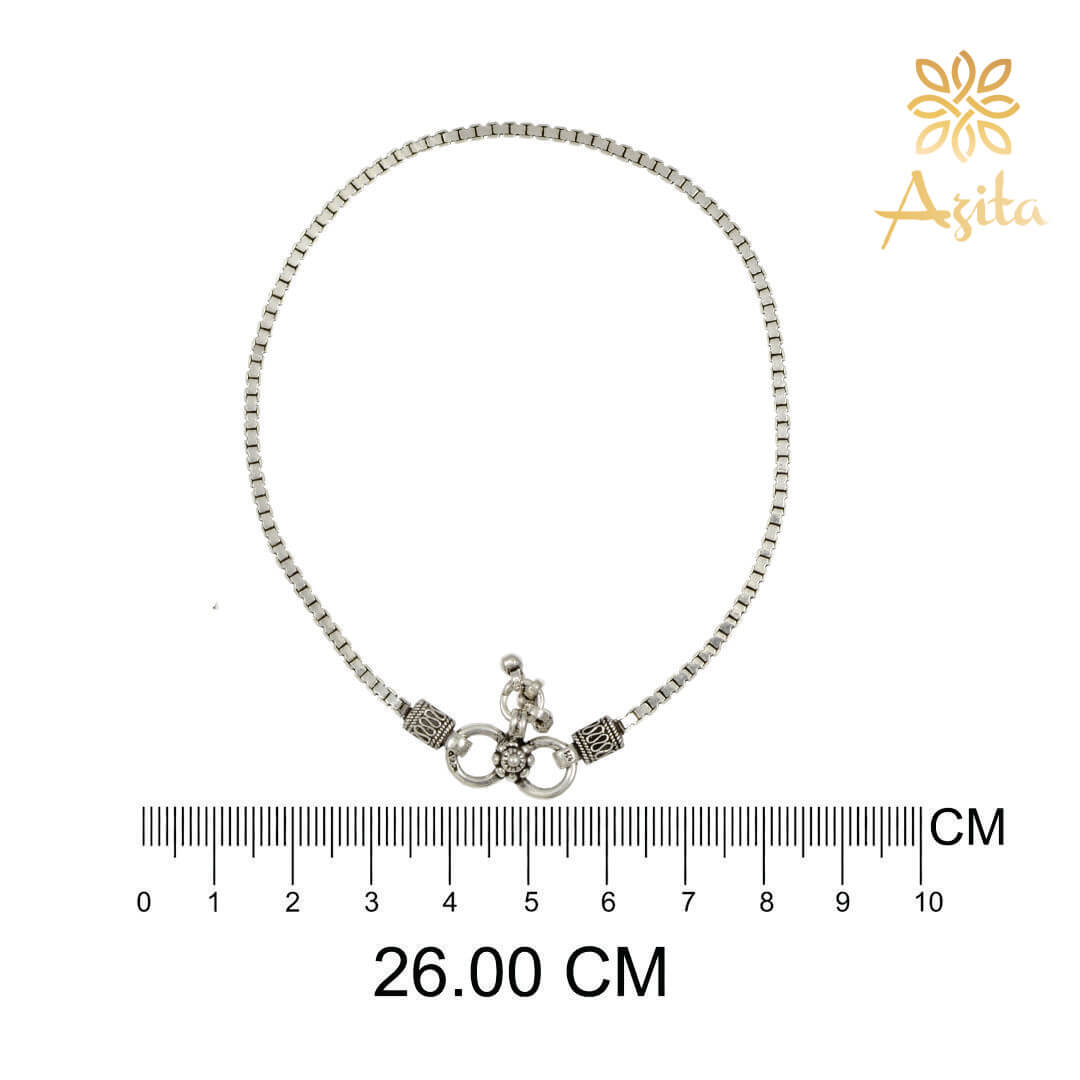 Azita 925 Sterling Silver Venetian Sleek Anklet/Payal For Women and Girls with Certificate of Authenticity and 925 Stamp.