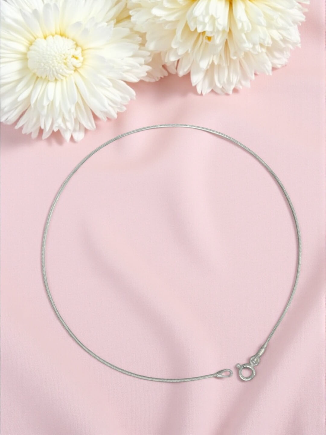 Azita 925 Sterling Silver Plain Sleek Anklet/Payal For Women and Girls with Certificate of Authenticity and 925 Stamp.| Single Anklet |