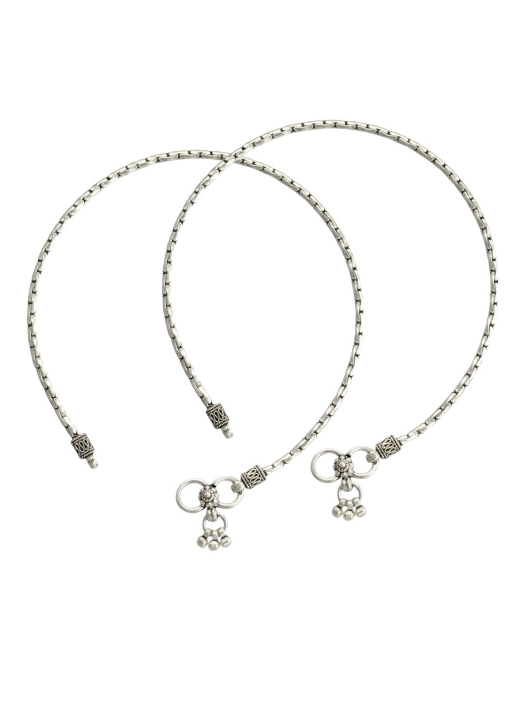 Azita 925 Sterling Silver Boston Link Sleek Anklet/Payal For Women and Girls with Certificate of Authenticity and 925 Stamp.