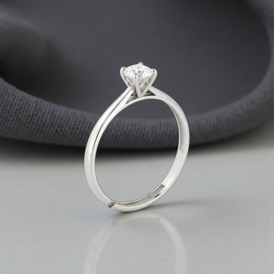 Azita Lab Grown Diamond with 925 Sterling Silver Ring for Women | Round 0.4 Carat Diamond | F Color VVS1 Clarity | BIS Hallmarked Silver Ring | Certified Jewelry Gift for Her (Silver, Sterling Silver)