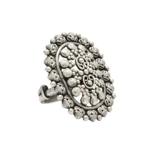 Azita 925 Sterling Silver Oxidised Cocktail Ring for Women and Girls | Cylindrical Shape Ring | With Certificate of Authenticity and 925 Stamp.