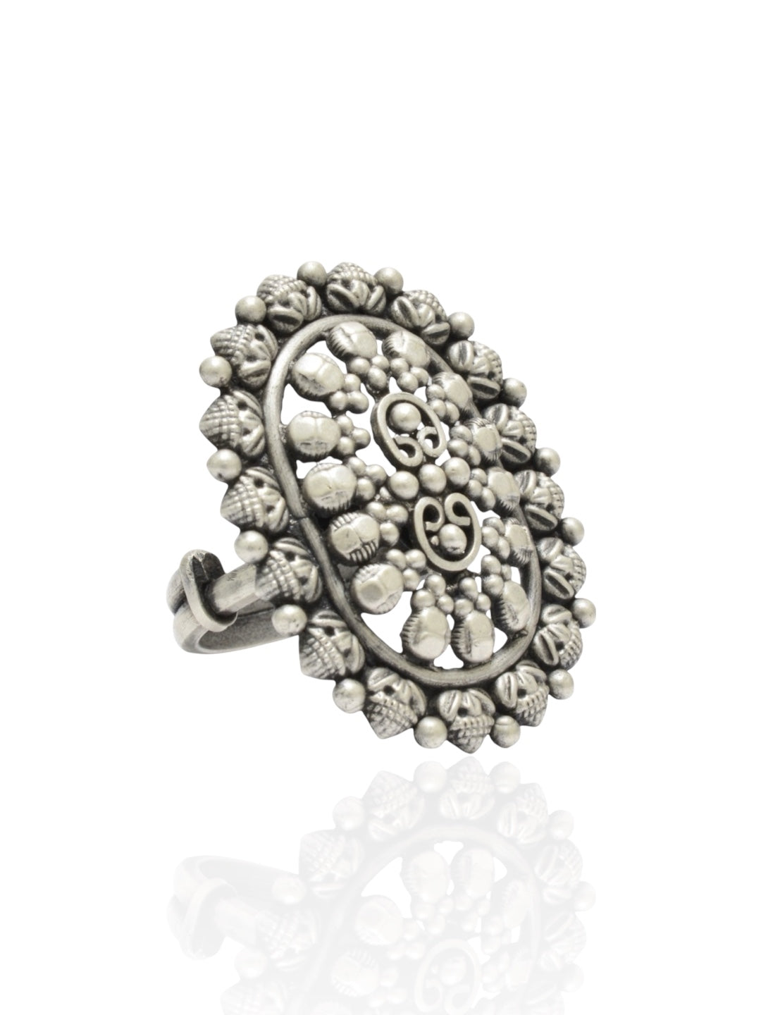 Azita 925 Sterling Silver Oxidised Cocktail Ring for Women and Girls | Cylindrical Shape Ring | With Certificate of Authenticity and 925 Stamp.