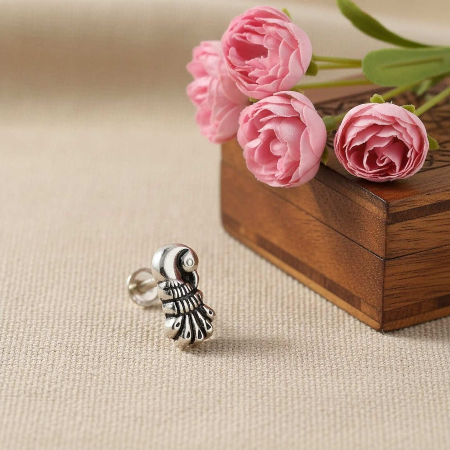 Azita 925 Sterling Silver Nose Pin for Women and Girls with Certificate of Authenticity and 925 Stamp. (Bohemian 46)