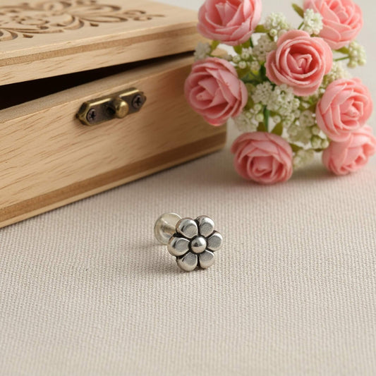 Azita 925 Sterling Silver Nose Pin for Women and Girls with Certificate of Authenticity and 925 Stamp. (Bohemian 47)