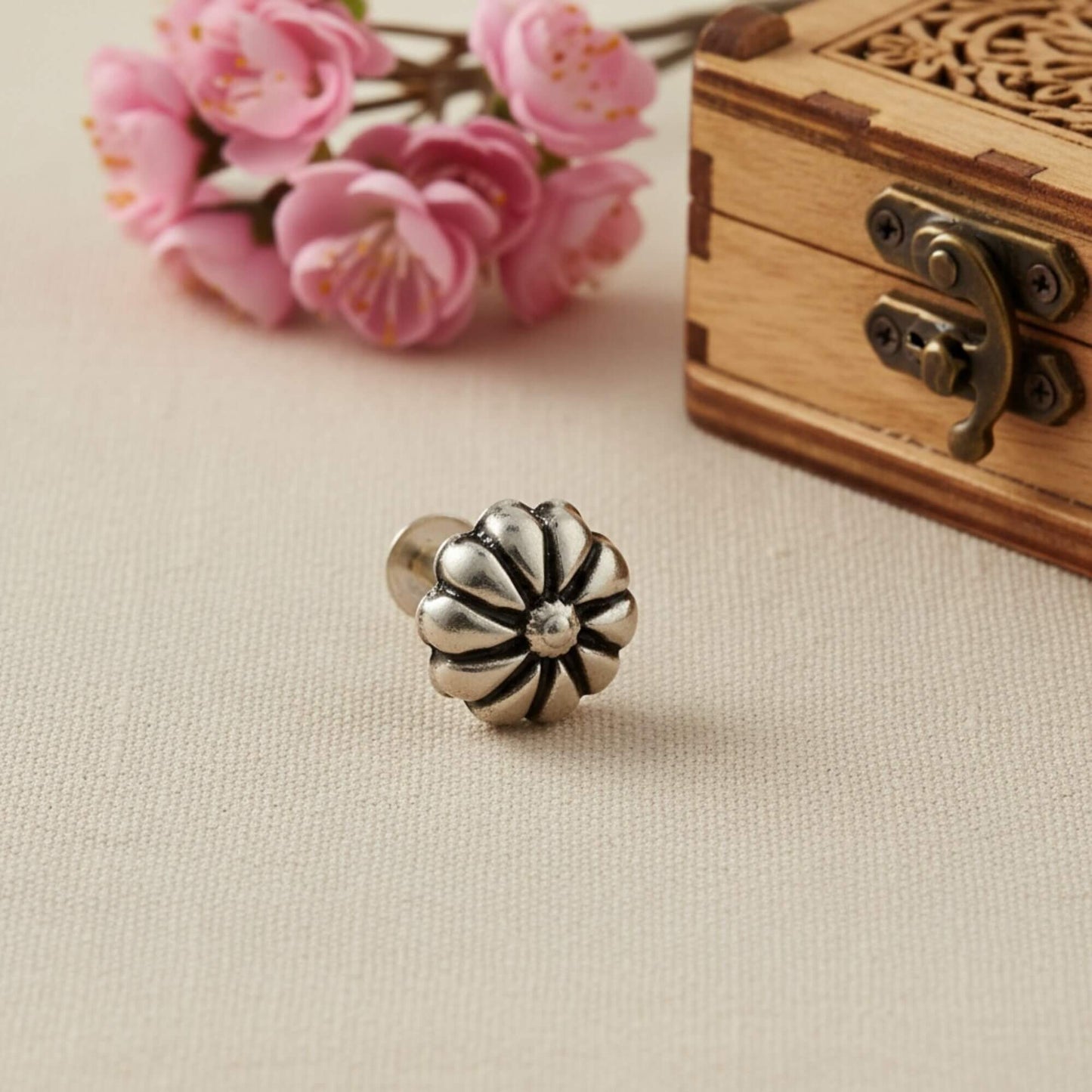 Azita 925 Sterling Silver Nose Pin for Women and Girls with Certificate of Authenticity and 925 Stamp. (Bohemian 54)