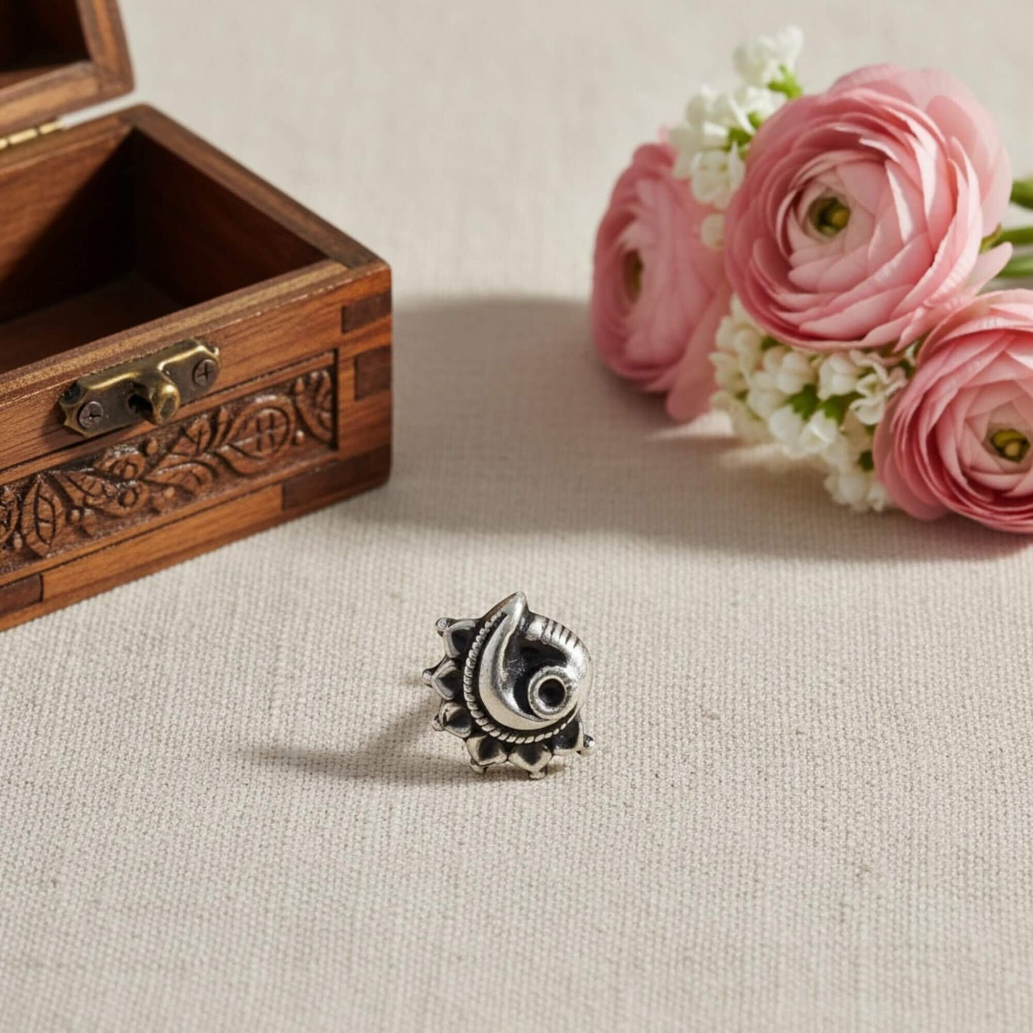 Azita 925 Sterling Silver Nose Pin for Women and Girls with Certificate of Authenticity and 925 Stamp. (Bohemian 61)
