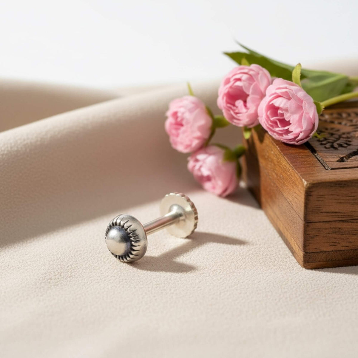 Azita 925 Sterling Silver Nose Pin for Women and Girls with Certificate of Authenticity and 925 Stamp |Style 65|