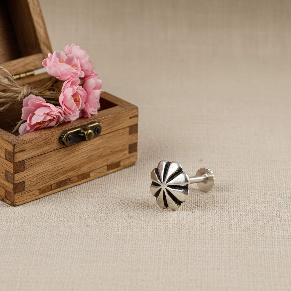 Azita 925 Sterling Silver Nose Pin for Women and Girls with Certificate of Authenticity and 925 Stamp |Style 68|