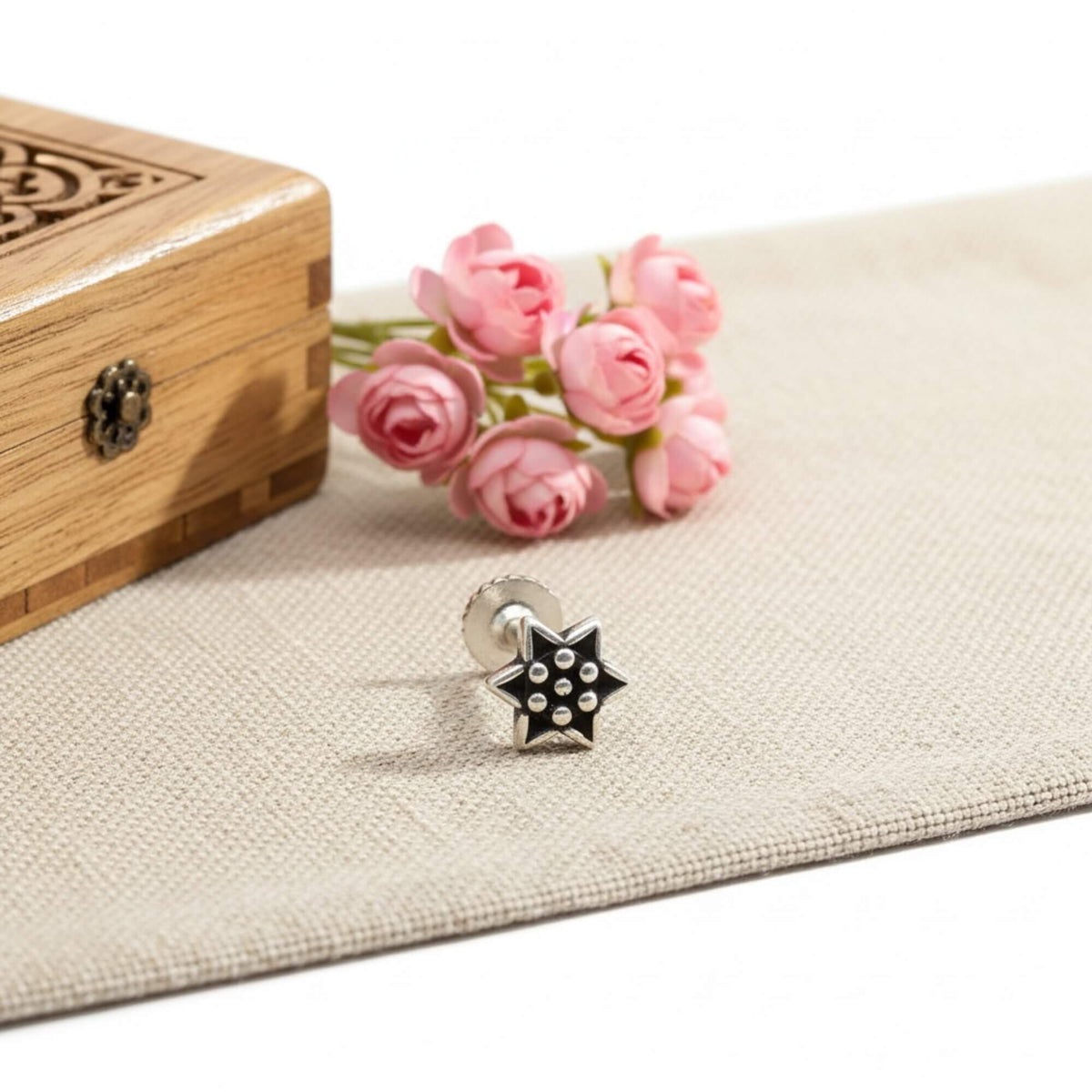 Azita 925 Sterling Silver Nose Pin for Women and Girls with Certificate of Authenticity and 925 Stamp |Style 70|