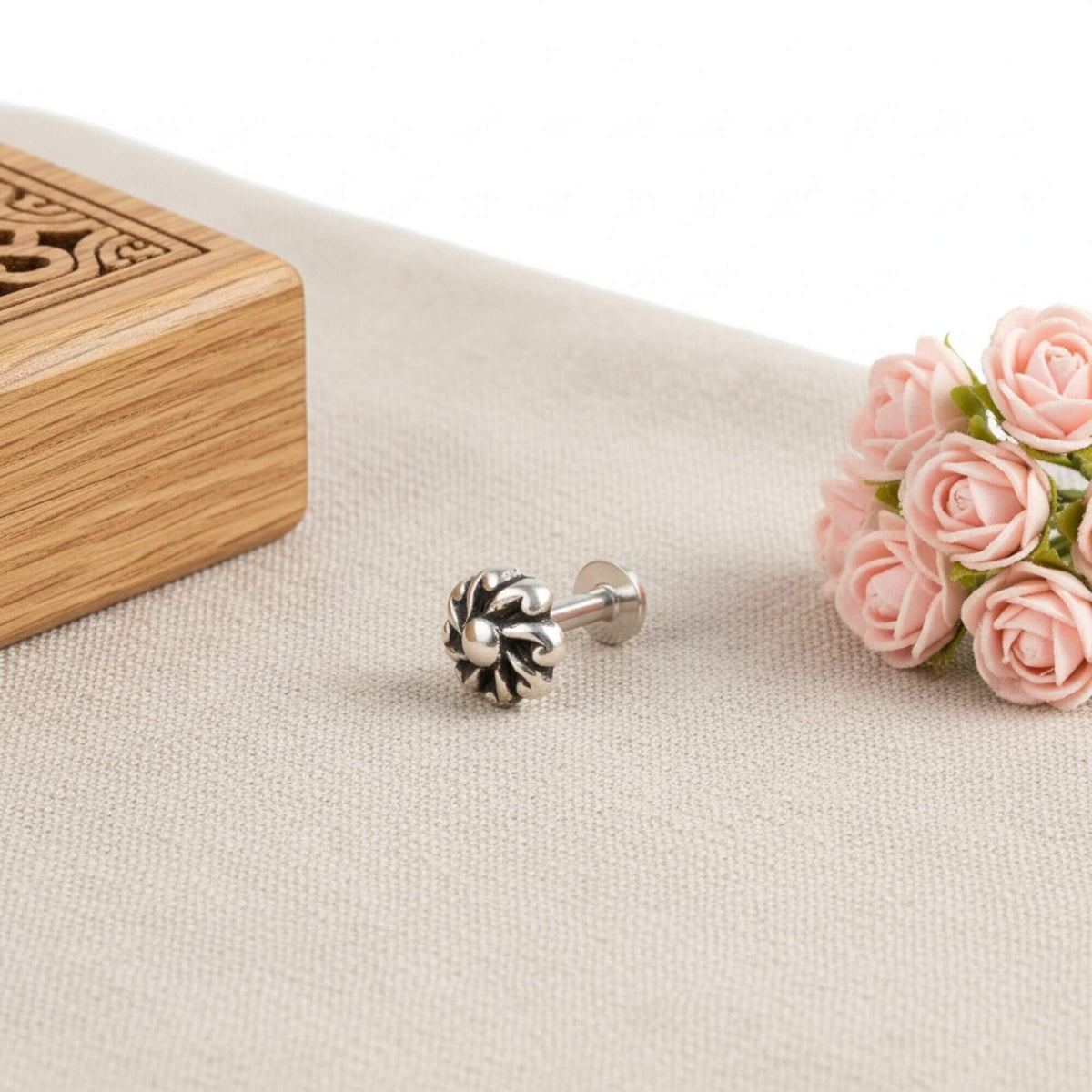 Azita 925 Sterling Silver Nose Pin for Women and Girls with Certificate of Authenticity and 925 Stamp |Style 71|