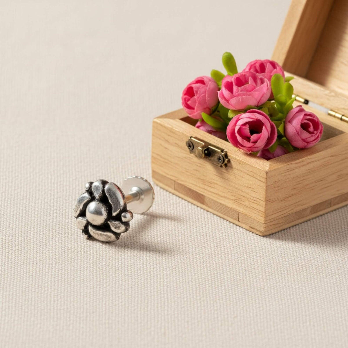 Azita 925 Sterling Silver Nose Pin for Women and Girls with Certificate of Authenticity and 925 Stamp |Style 75|