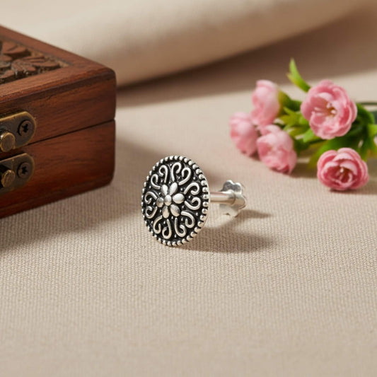 Azita 925 Sterling Silver Nose Pin for Women and Girls with Certificate of Authenticity and 925 Stamp |Style 92|