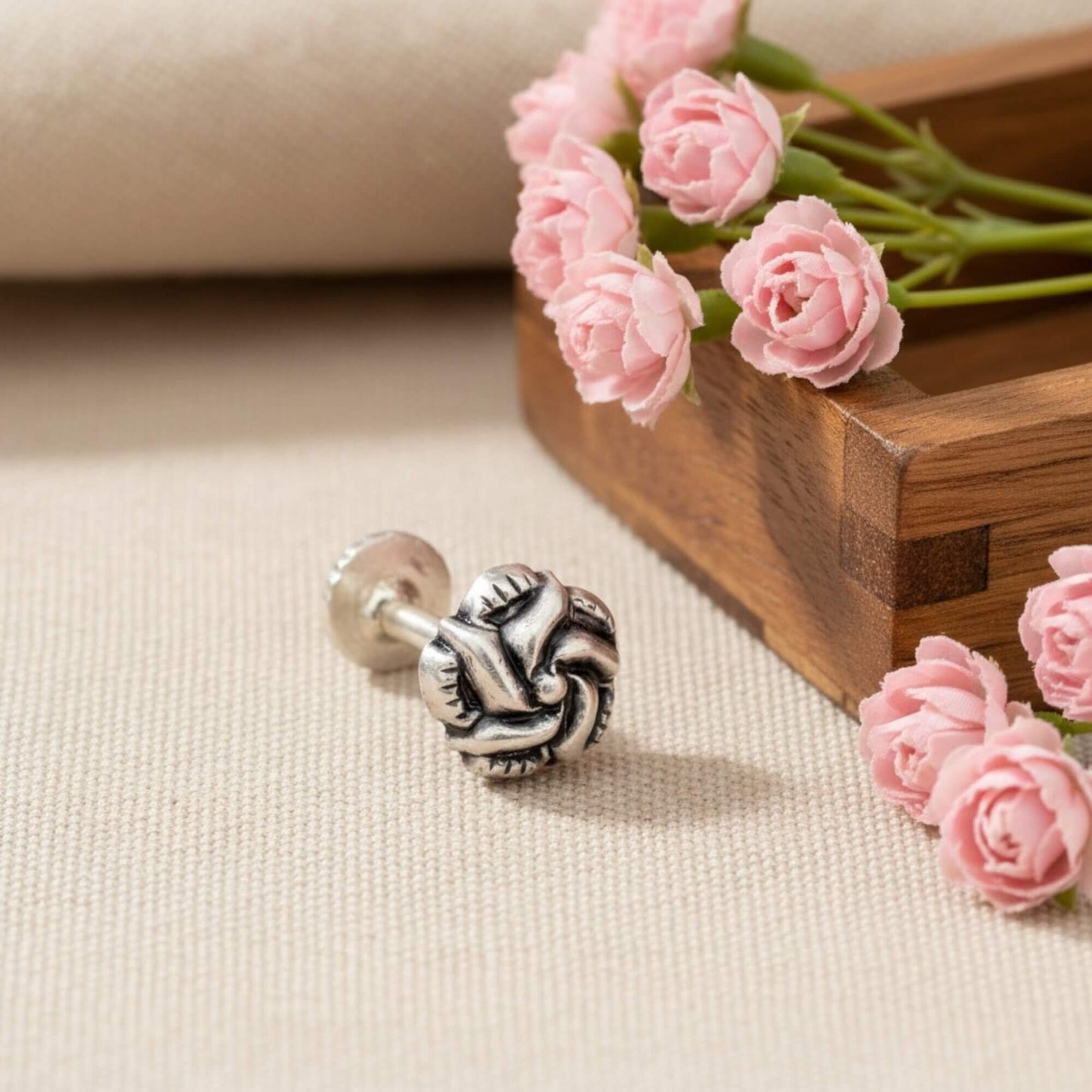 Azita 925 Sterling Silver Women Nose Pin with Certificate of Authenticity and Hallmark. (Bohemian 2)