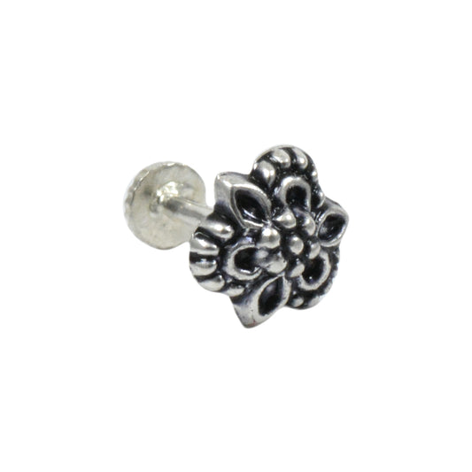 Azita 925 Sterling Silver Women Nose Pin with Certificate of Authenticity and Hallmark. (Bohemian 4)