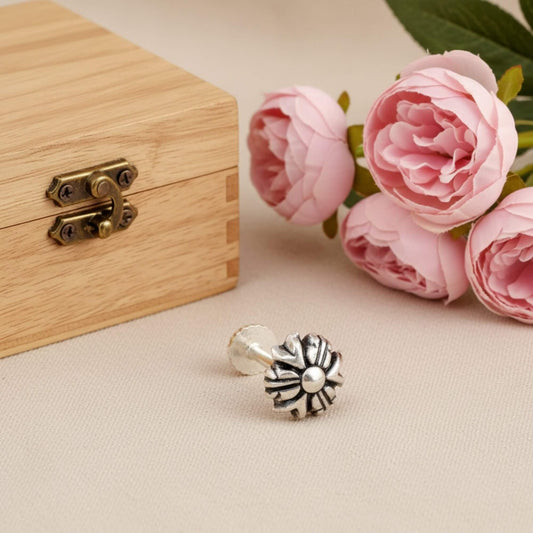 Azita 925 Sterling Silver Women Nose Pin with Certificate of Authenticity and Hallmark. (Bohemian 9)