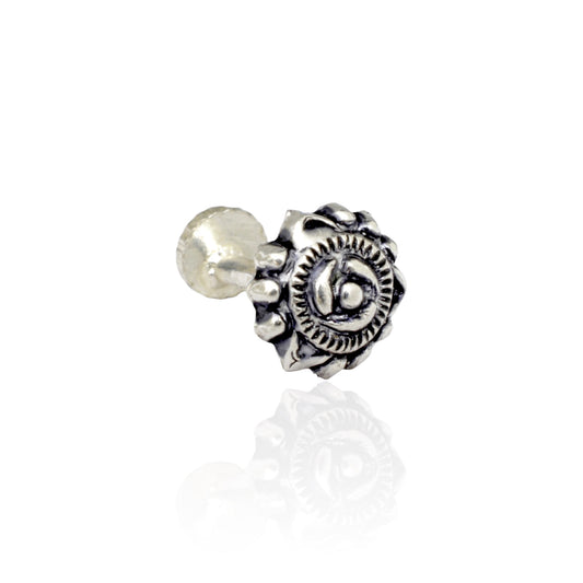Azita 925 Sterling Silver Women Nose Pin with Certificate of Authenticity and Hallmark. (Bohemian 12)