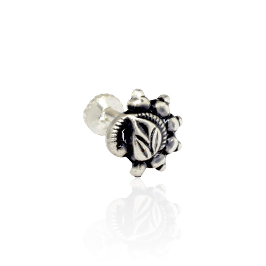 Azita 925 Sterling Silver Women Nose Pin with Certificate of Authenticity and Hallmark. (Bohemian 16)