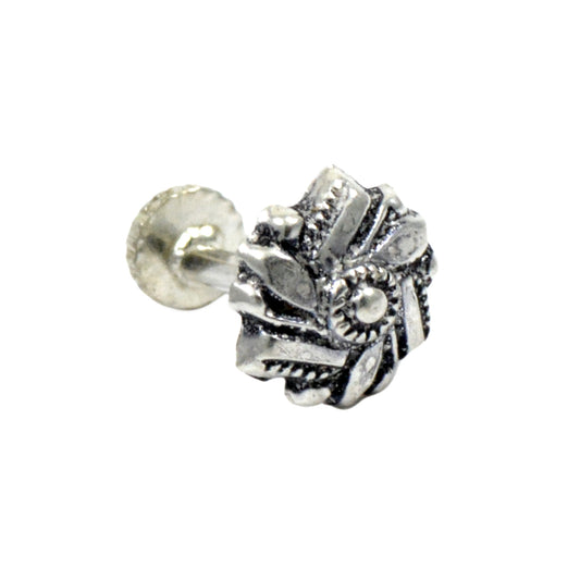 Azita 925 Sterling Silver Women Nose Pin with Certificate of Authenticity and Hallmark. (Bohemian 18)