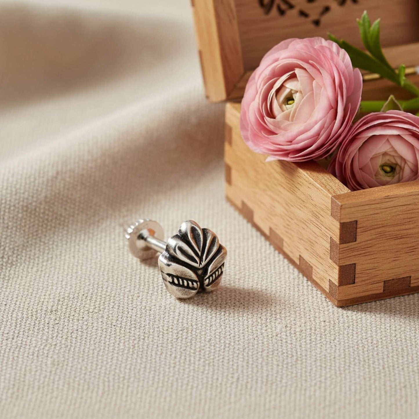 Azita 925 Sterling Silver Women Nose Pin with Certificate of Authenticity and Hallmark. (Bohemian 14)