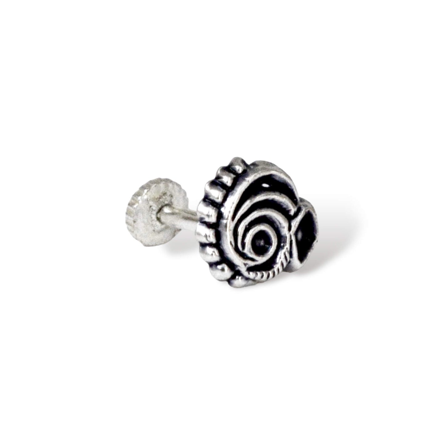 Azita 925 Sterling Silver Women Nose Pin with Certificate of Authenticity and Hallmark. (Bohemian 28)