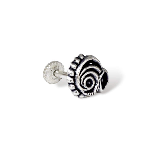 Azita 925 Sterling Silver Women Nose Pin with Certificate of Authenticity and Hallmark. (Bohemian 28)