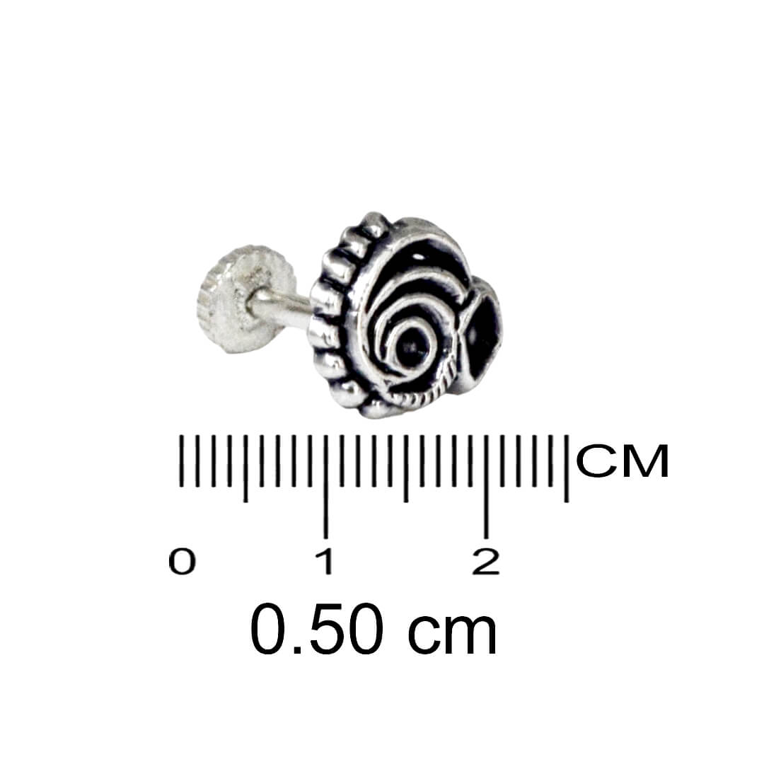 Azita 925 Sterling Silver Women Nose Pin with Certificate of Authenticity and Hallmark. (Bohemian 28)