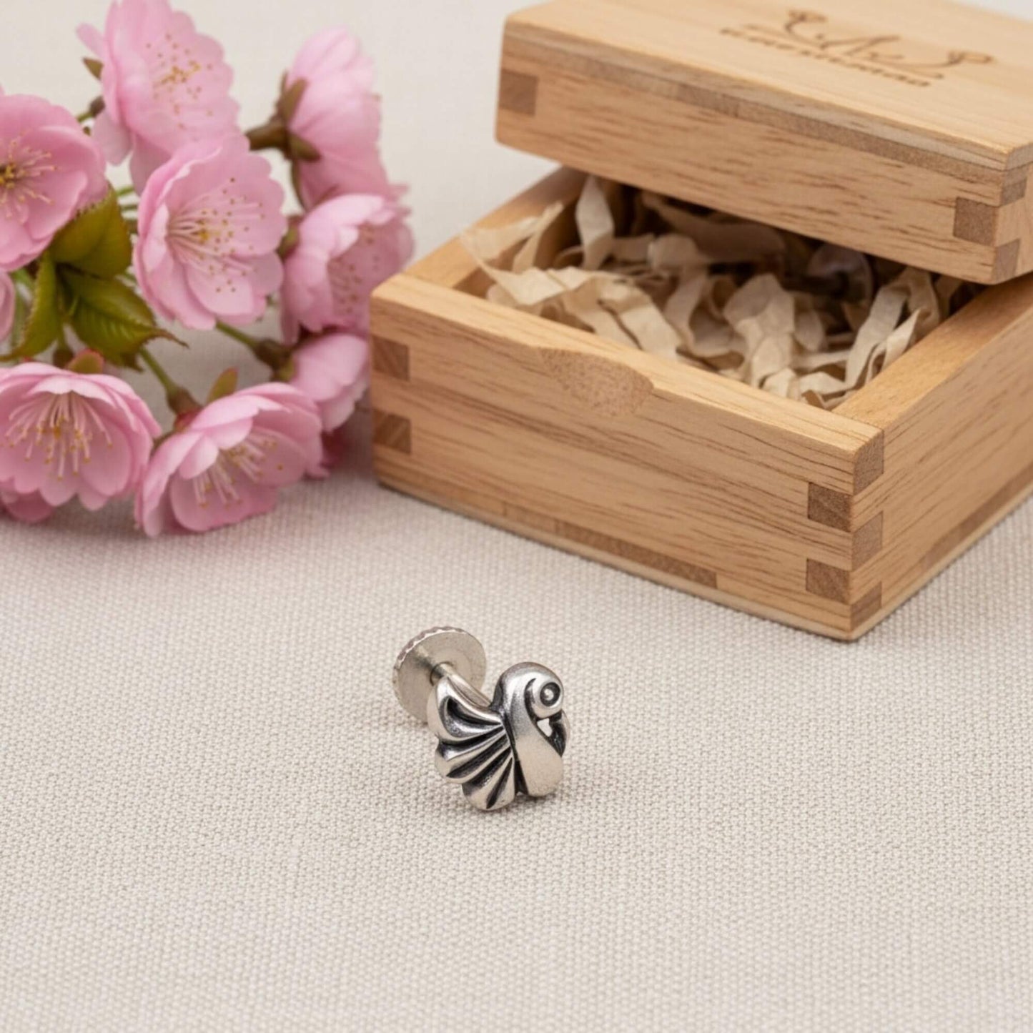 Azita 925 Sterling Silver Women Nose Pin with Certificate of Authenticity and Hallmark. (Bohemian 30)