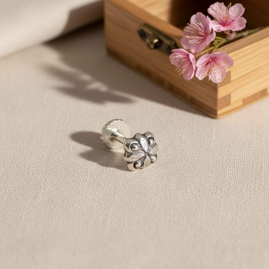 Azita 925 Sterling Silver Women Nose Pin with Certificate of Authenticity and Hallmark. (Bohemian 38)