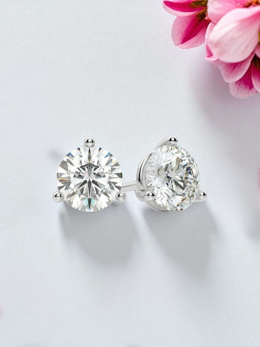 Azita 925 Sterling Silver Women Round CZ Stud Earring | Pair of Stud for Women | 5 mm CZ Stud | With Certificate of Authenticity and 925 Stamp.